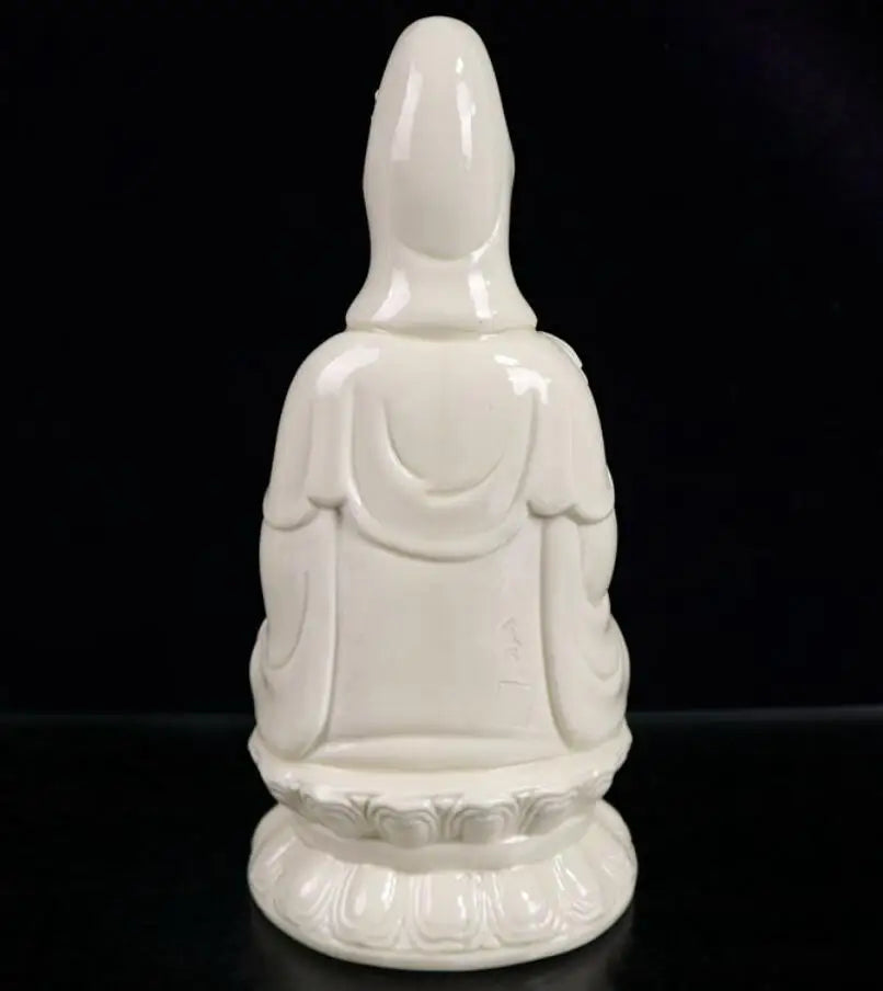China White glazed ceramic Guanyin Buddha crafts statue