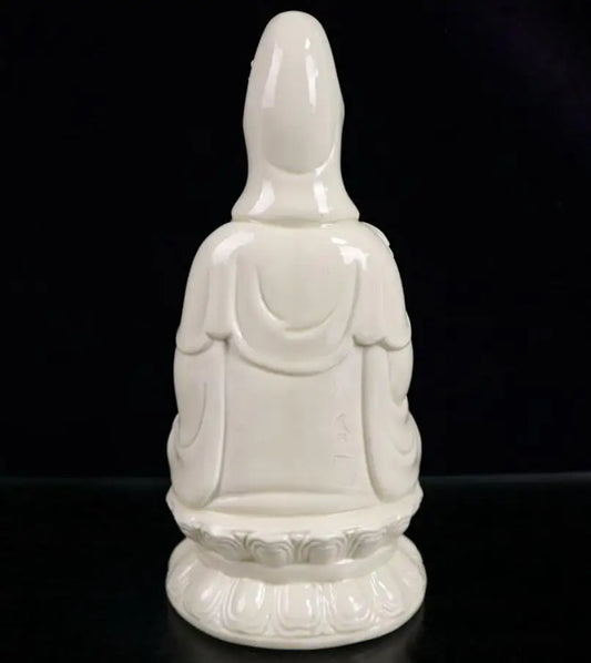 China White glazed ceramic Guanyin Buddha crafts statue