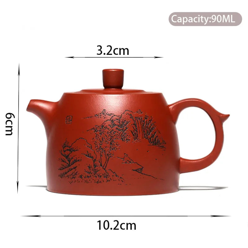 China Yixing Zisha Tea Pot Dahongpao Jinjunmei Filtration Fine Handmade Tea Pot Household Kungfu Tea Set Supplies 90ml