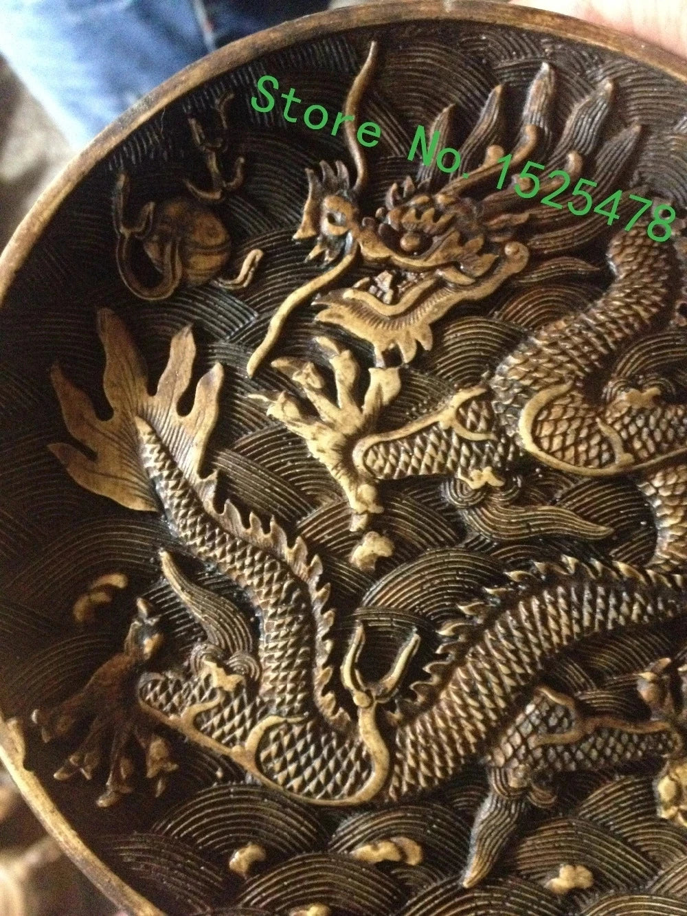 China ancient Natural rock stones carvings Stone crafts home desktop office decorations dragon totem tan dish plates