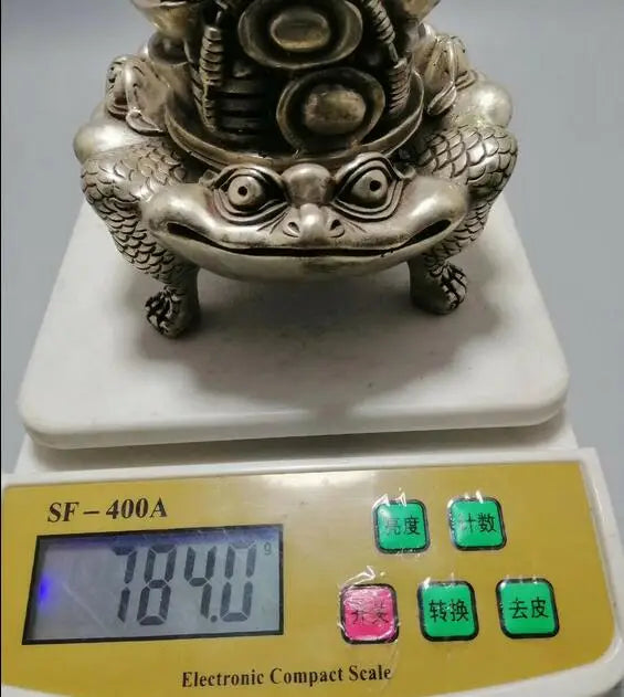 China antique bronze Xuande Handmade Silver-plated Golden toad incense burner