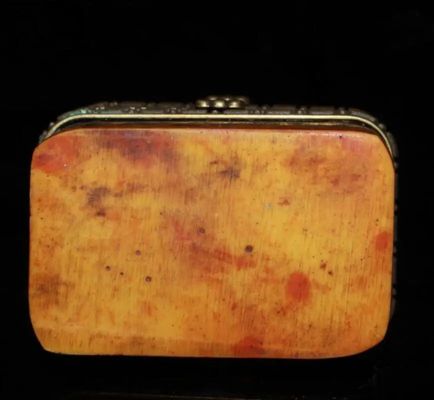 China archaize Bone carving jewelry box crafts statue