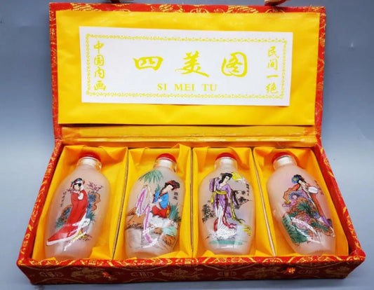 China archaize Four big beautiful women Snuff bottles crafts statue A set