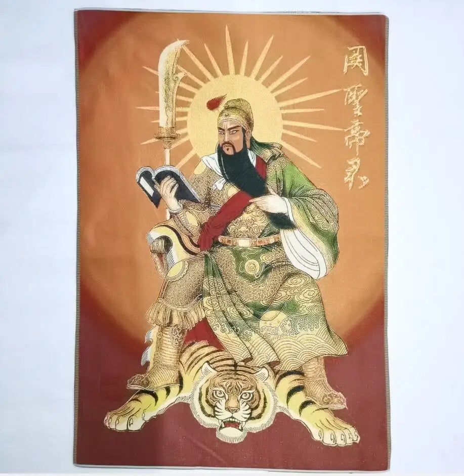 China archaize Guan Yu rcharacter embroidery hanging Images crafts