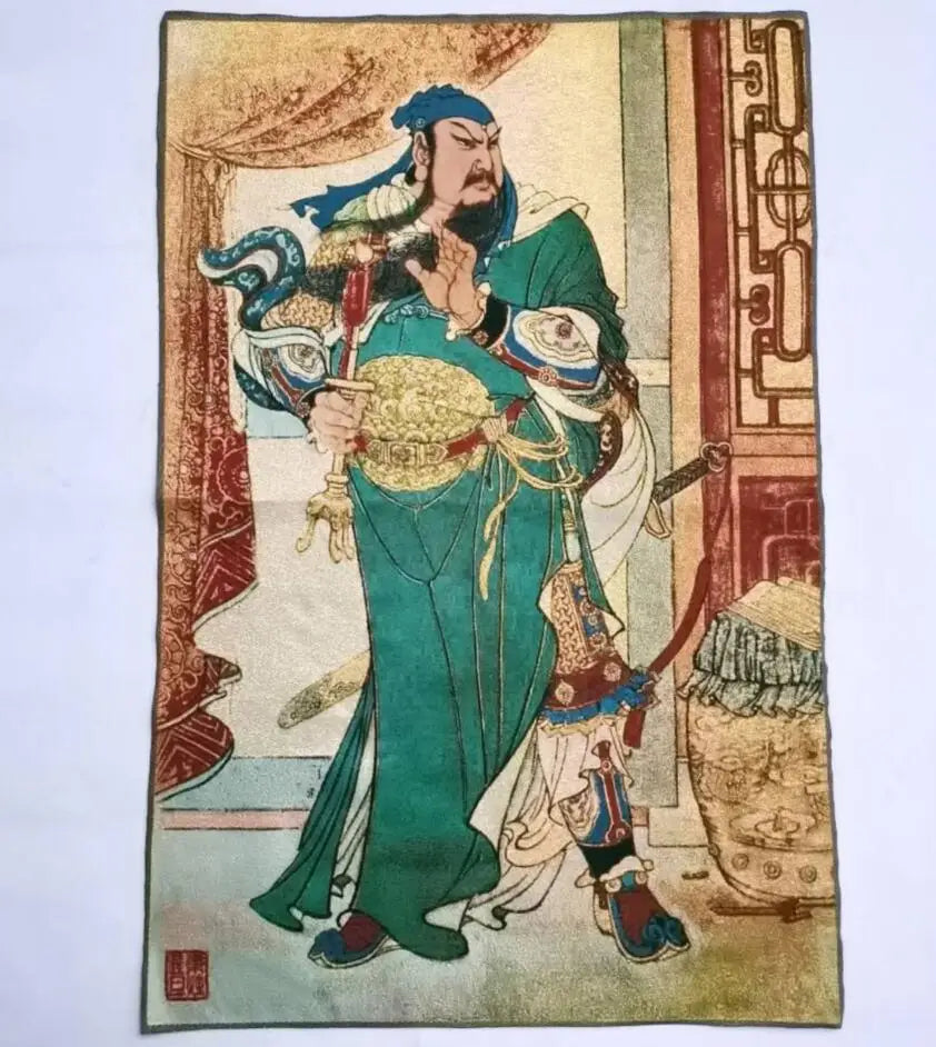 China archaize Guan Yu rcharacter embroidery hanging Images crafts
