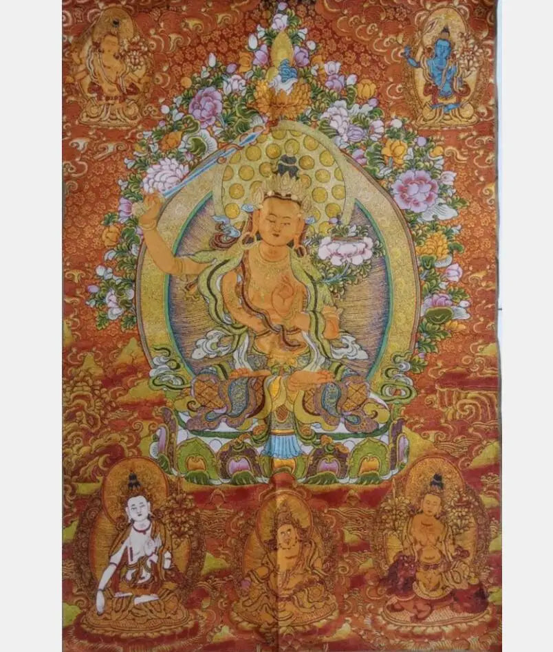 China archaize Guanyin Buddha embroidery Hanging Images crafts