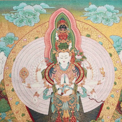China archaize Guanyin Buddha embroidery Hanging Images crafts