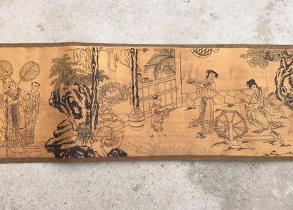 China archaize Long curly Cowherd and Weaver Girl Calligraphy painting