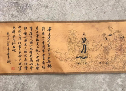 China archaize Long curly Cowherd and Weaver Girl Calligraphy painting