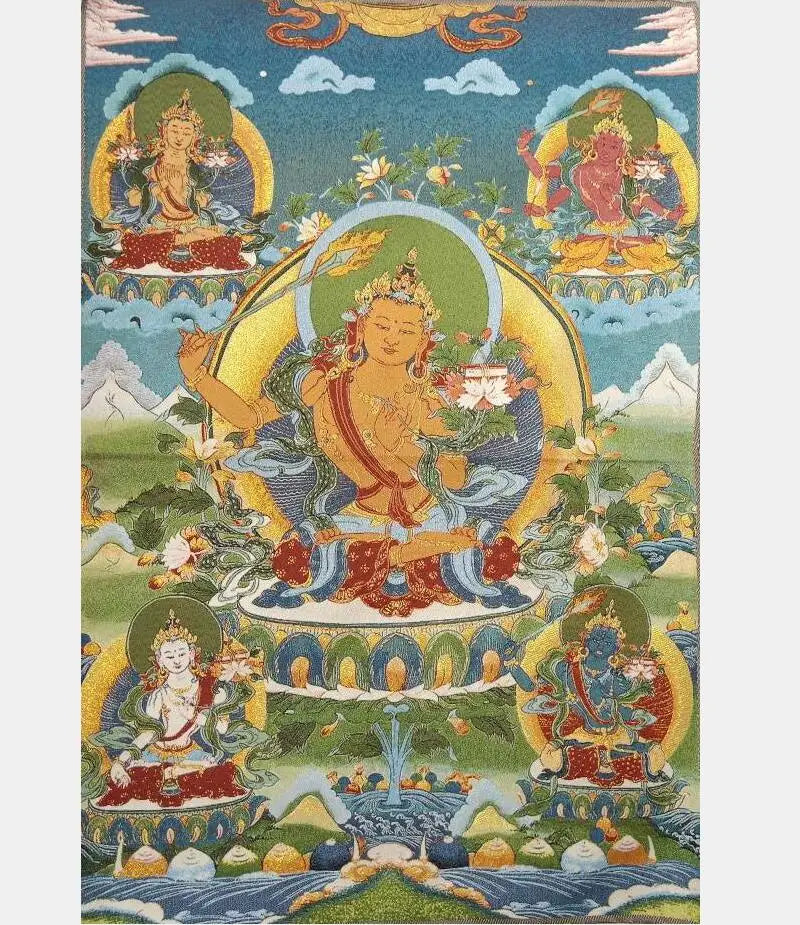 China archaize Tibetan Buddha embroidery Hanging Images crafts