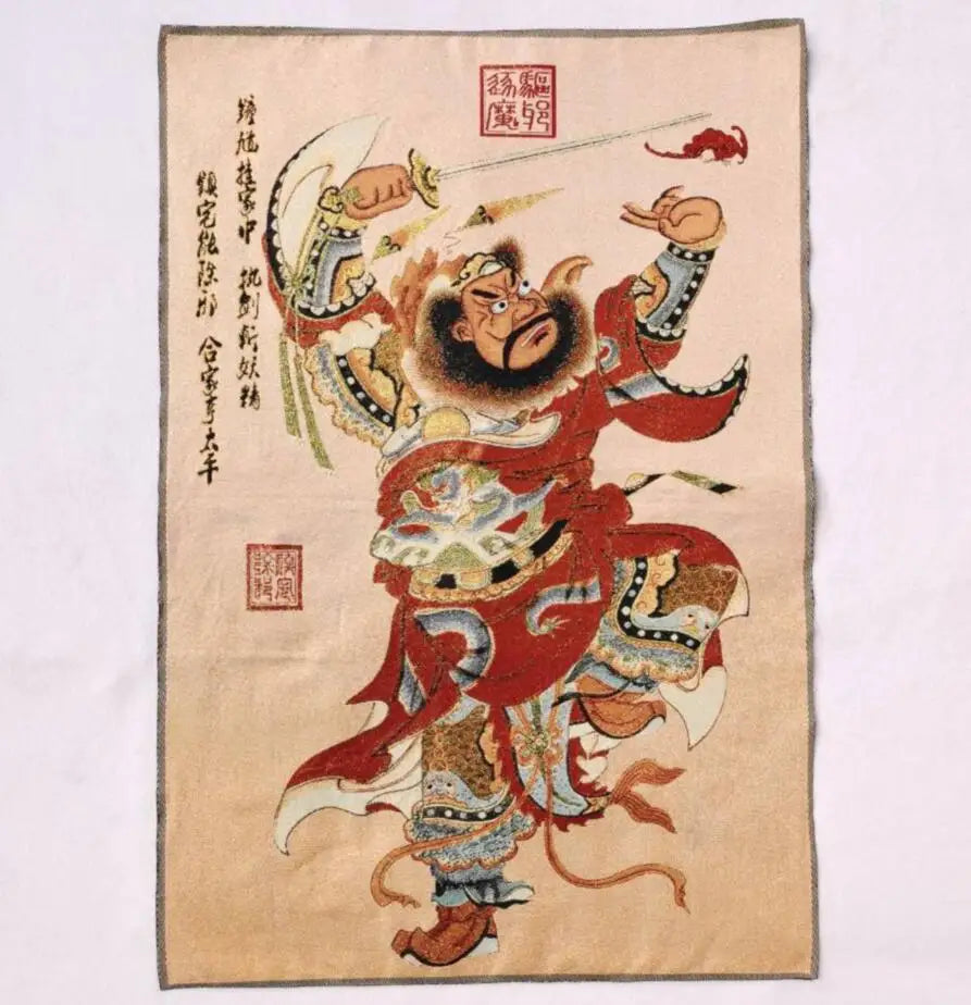 China archaize Zhong Kui embroidery Hanging Images crafts