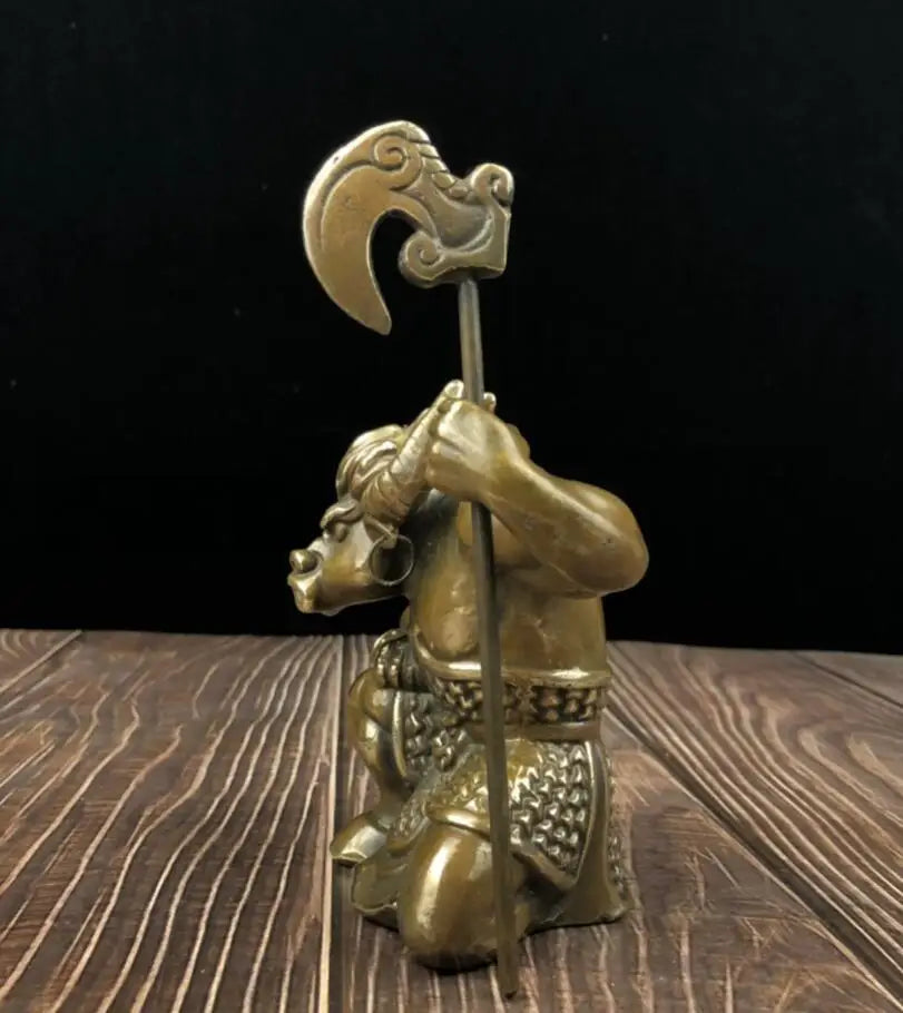 China archaize brass Cattle Demon king crafts statue