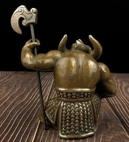 China archaize brass Cattle Demon king crafts statue