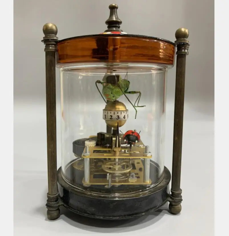China archaize brass Coloured glaze Clock crafts statue