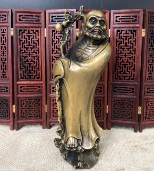 China archaize brass DARUMA Patriarch crafts statue