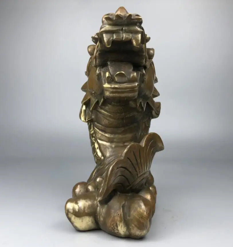 China archaize brass Dragon fish crafts statue