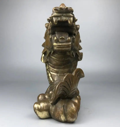 China archaize brass Dragon fish crafts statue