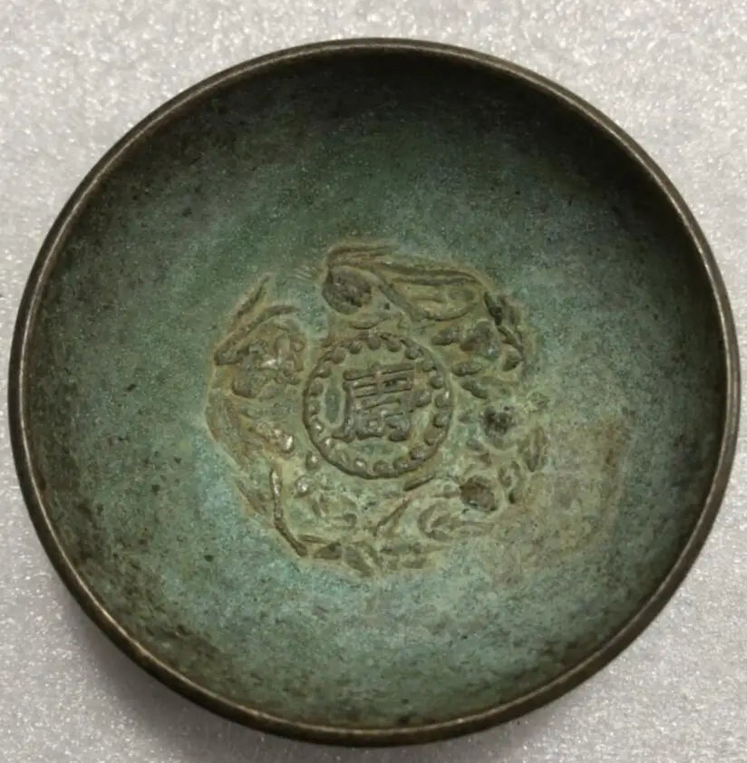 China archaize brass Fu Lu Shou Xi bowl crafts statue A set