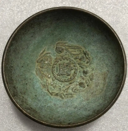 China archaize brass Fu Lu Shou Xi bowl crafts statue A set