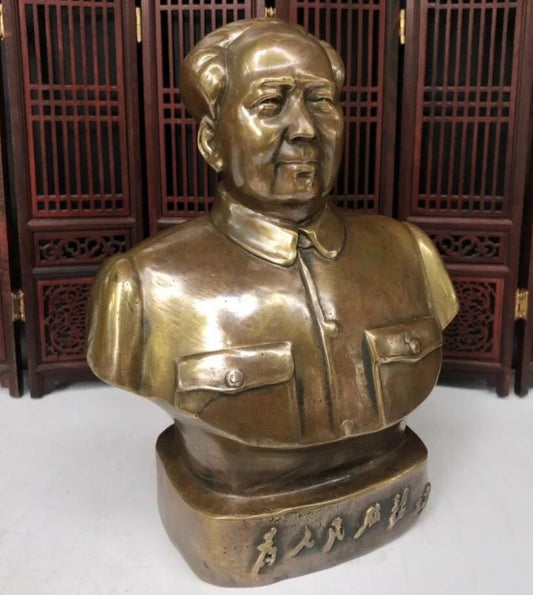 China archaize brass Great leader Mao Zedong crafts statue