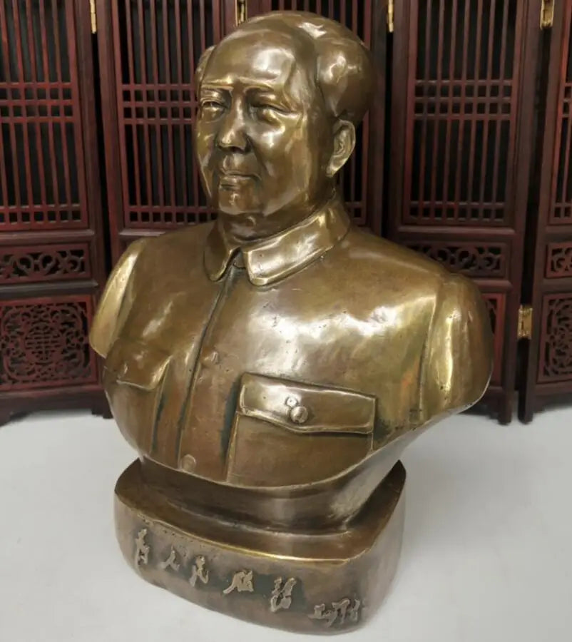 China archaize brass Great leader Mao Zedong crafts statue