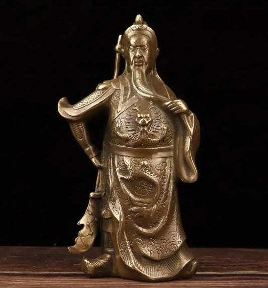 China archaize brass Guan yu crafts statue