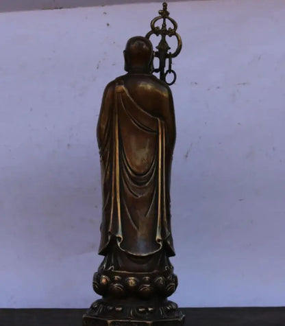 China archaize brass Ksitigarbha crafts statue