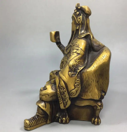 China archaize brass Martial god Guan yu crafts statue
