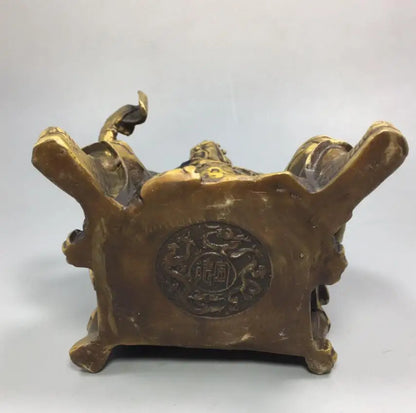 China archaize brass Martial god Guan yu crafts statue
