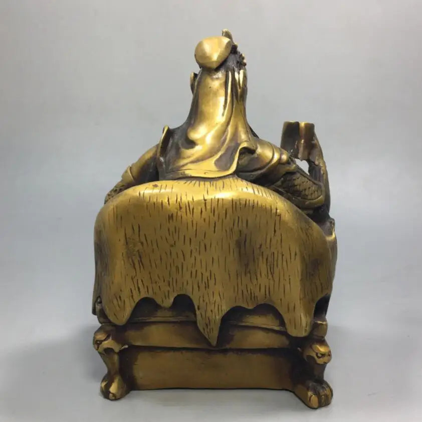 China archaize brass Martial god Guan yu crafts statue