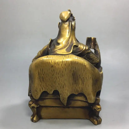 China archaize brass Martial god Guan yu crafts statue