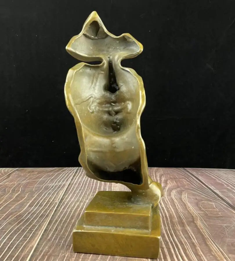China archaize brass Mask man crafts statue