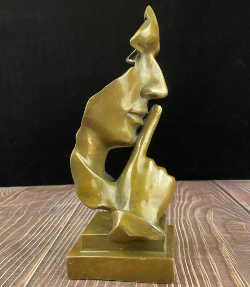 China archaize brass Mask man crafts statue