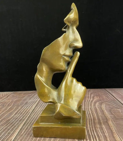 China archaize brass Mask man crafts statue