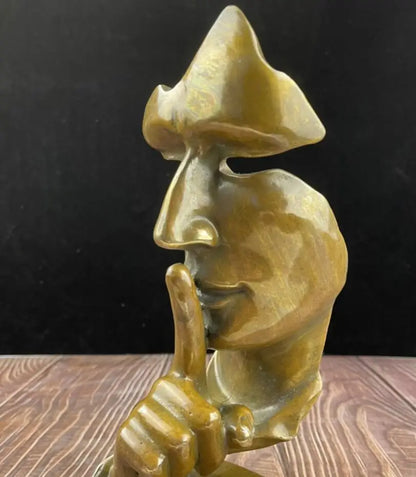 China archaize brass Mask man crafts statue