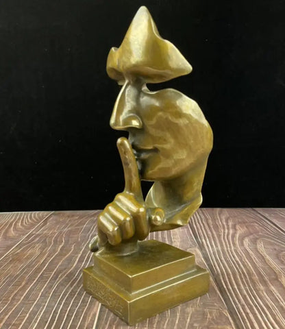 China archaize brass Mask man crafts statue