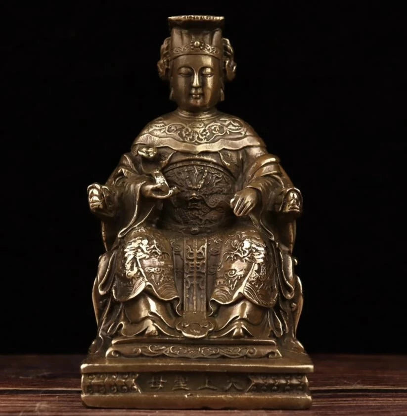 China archaize brass Mazu crafts statue
