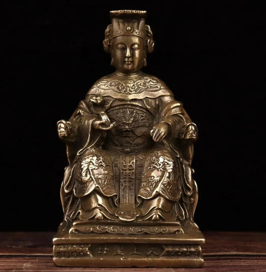 China archaize brass Mazu crafts statue