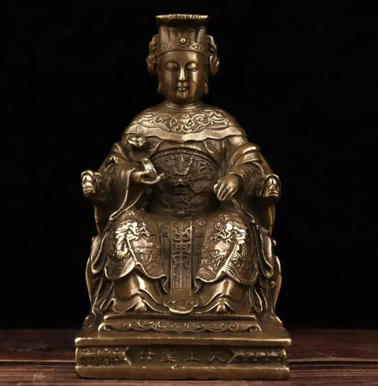 China archaize brass Mazu crafts statue
