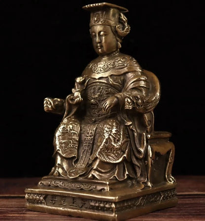 China archaize brass Mazu crafts statue