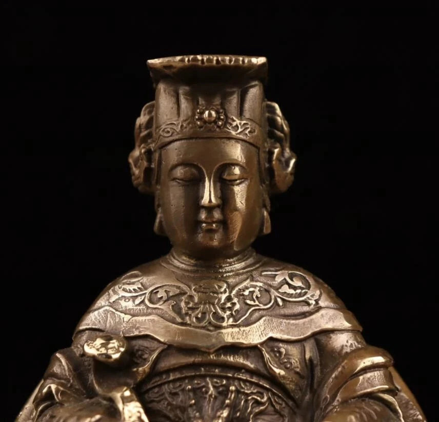 China archaize brass Mazu crafts statue