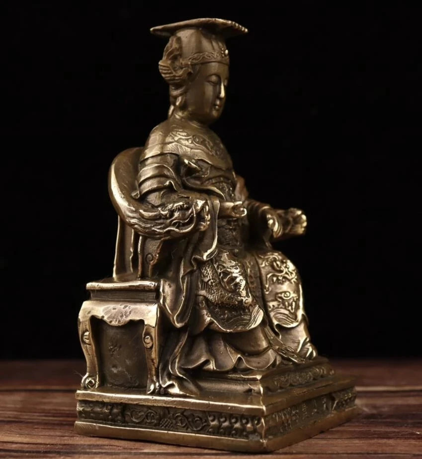 China archaize brass Mazu crafts statue