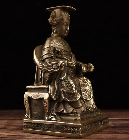 China archaize brass Mazu crafts statue