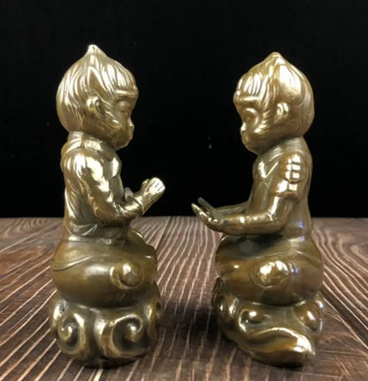 China archaize brass Monkey King crafts statue