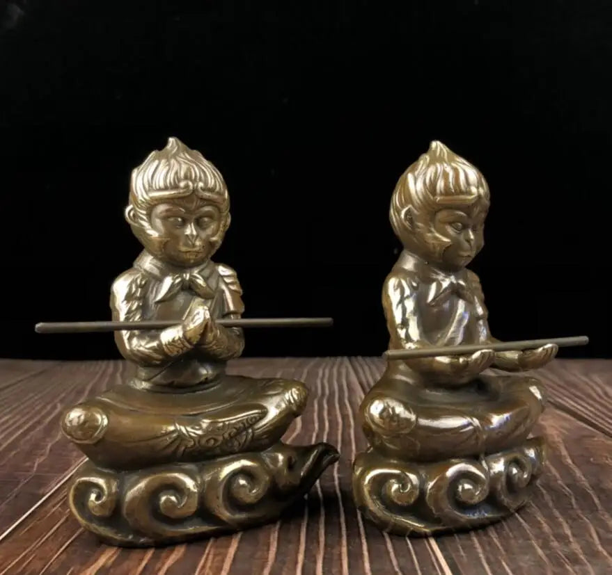 China archaize brass Monkey King crafts statue
