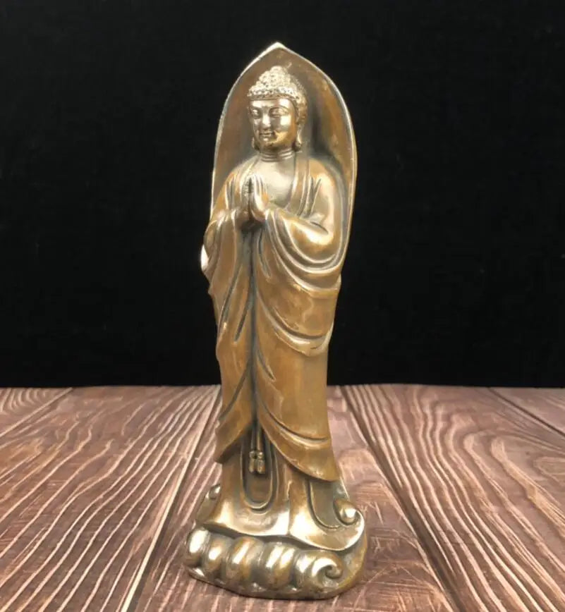 China archaize brass Sakyamuni Buddha crafts statue