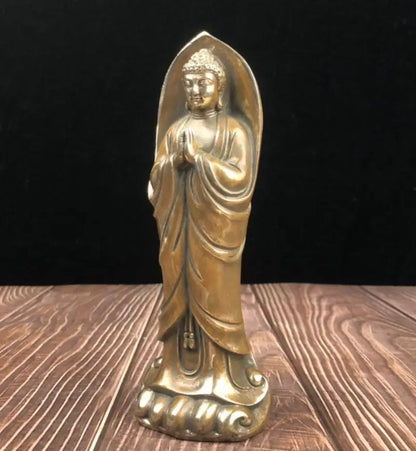 China archaize brass Sakyamuni Buddha crafts statue