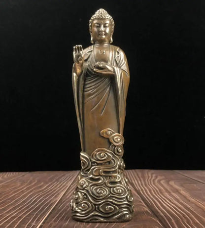 China archaize brass Sakyamuni Buddha crafts statue