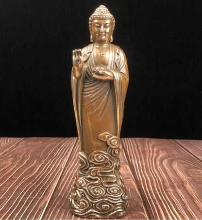 China archaize brass Sakyamuni Buddha crafts statue