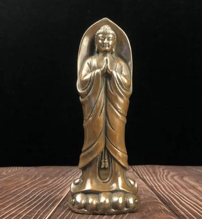China archaize brass Sakyamuni Buddha crafts statue